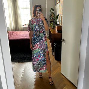 John Zack Tall Scarf Print Dress in Multi-print